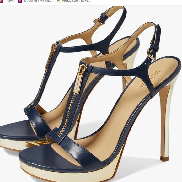 NWB MICHAEL KORS BERKLEY LEATHER PLATFORM STILETTO BLACK SANDAL $145 SIZE 10 - Picture 1 of 7